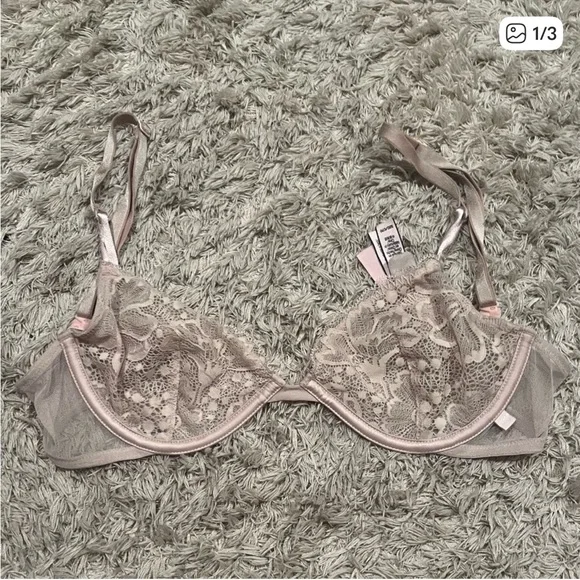 Victoria's Secret Bra Set - Cream, Teal, Brown,& lace - Picture 4 of 4